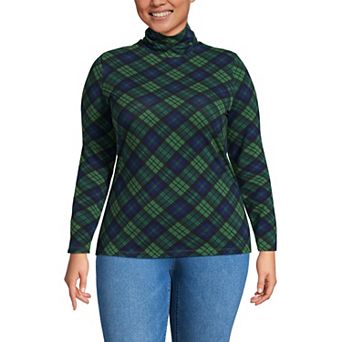 Plus Size Lands' End Lightweight Fitted Long Sleeve Turtleneck
