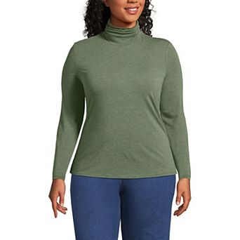 Plus Size Lands' End Lightweight Fitted Long Sleeve Turtleneck