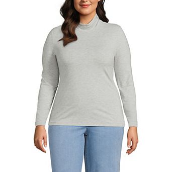 Plus Size Lands' End Lightweight Fitted Long Sleeve Turtleneck