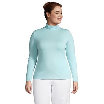 Plus Size Lands' End Lightweight Fitted Long Sleeve Turtleneck
