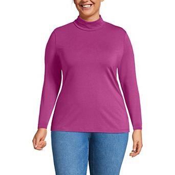 Plus Size Lands' End Lightweight Fitted Long Sleeve Turtleneck