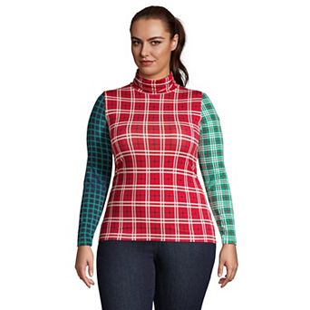 Plus Size Lands' End Lightweight Fitted Long Sleeve Turtleneck