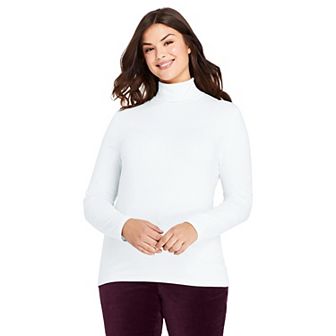 Plus Size Lands' End Lightweight Fitted Long Sleeve Turtleneck