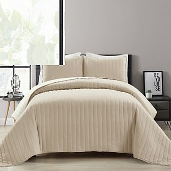 Lush Decor Soft Stripe All Season Quilt Set
