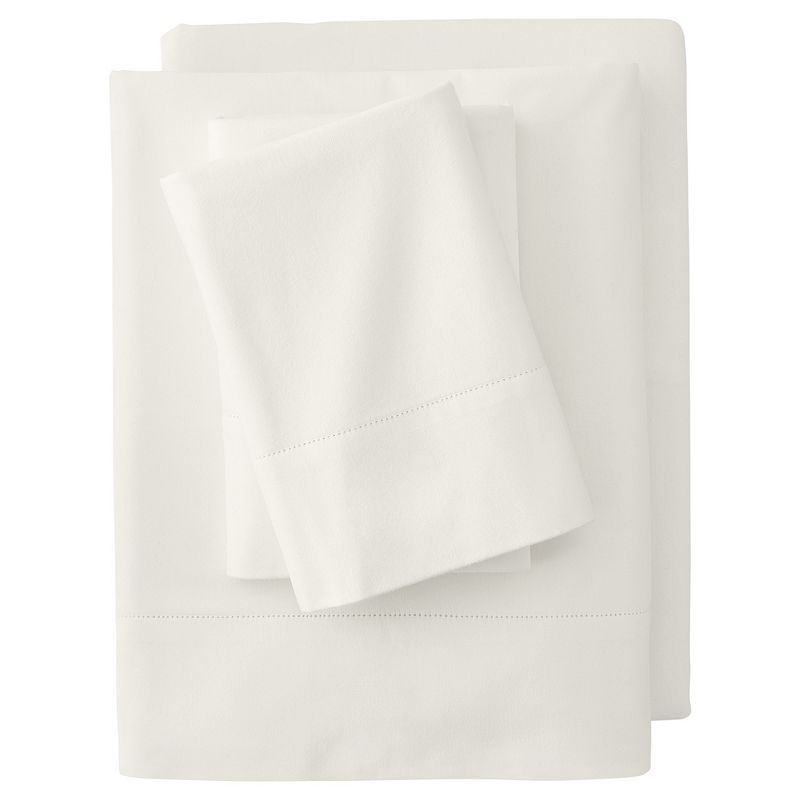 Lands End Supima Flannel Sheets or 2-pack Pillowcase Set, Natural, QUEEN F