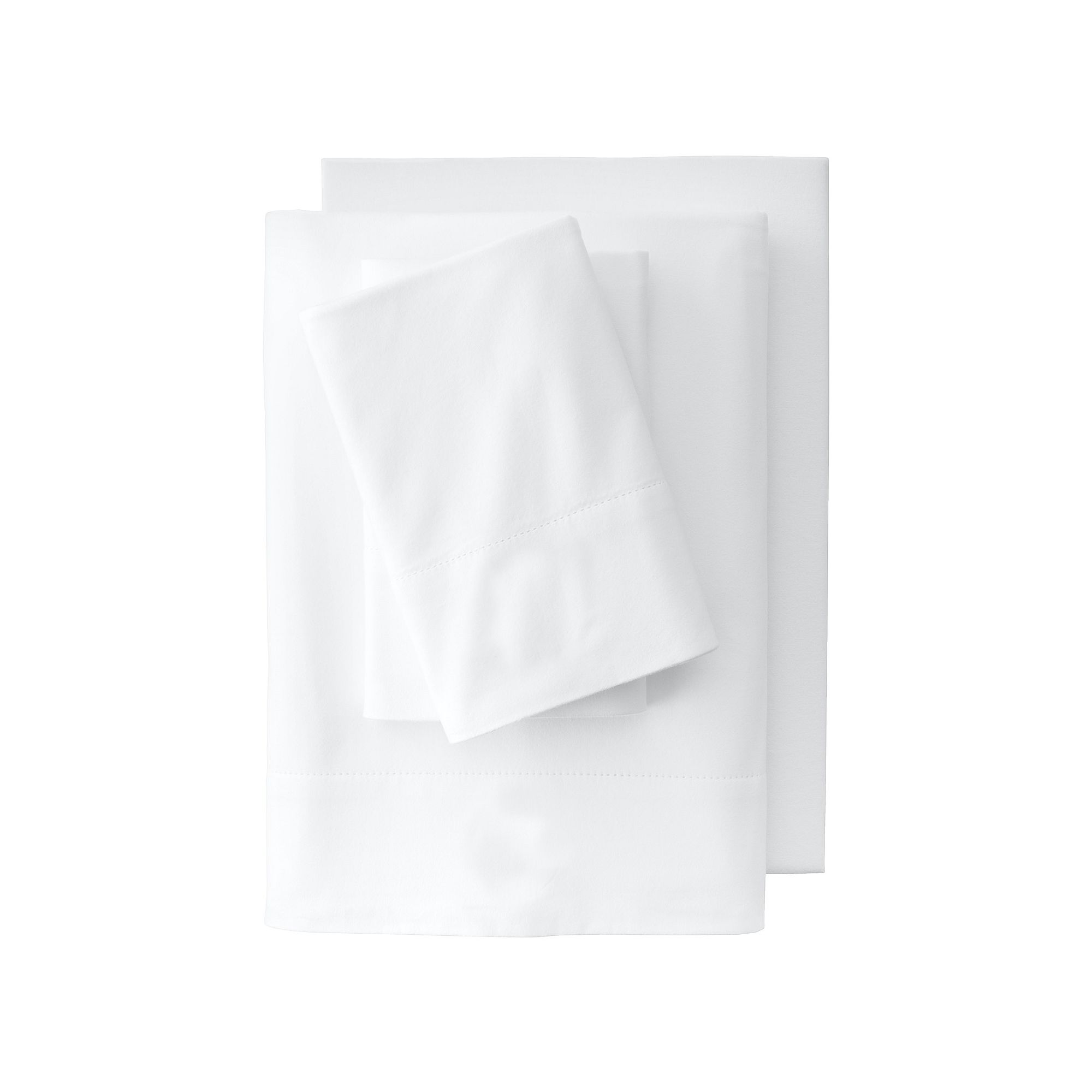 Lands End Supima Flannel Sheets or 2-pack Pillowcase Set, White
