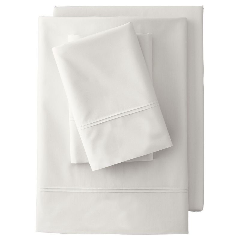 Lands End 200 Thread Count Percale Pintuck Sheet Set or 2-pack Pillowcase 