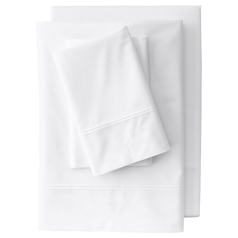 Lands End 200 Thread Count Percale Pintuck Sheet Set or 2-pack Pillowcase 