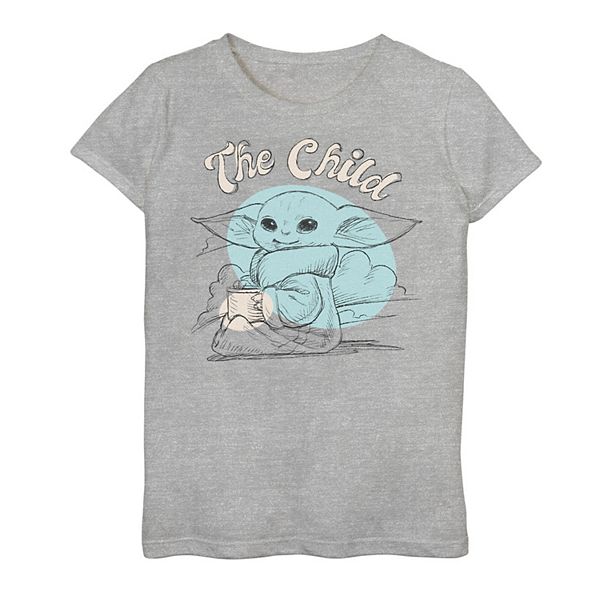 Girls 7 16 The Mandalorian The Child Aka Baby Yoda Cute Pencil Sketch Graphic Tee