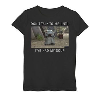 Girls 7-16 Star Wars Mandalorian The Child aka Baby Yoda No Talk Until Soup Graphic Tee
