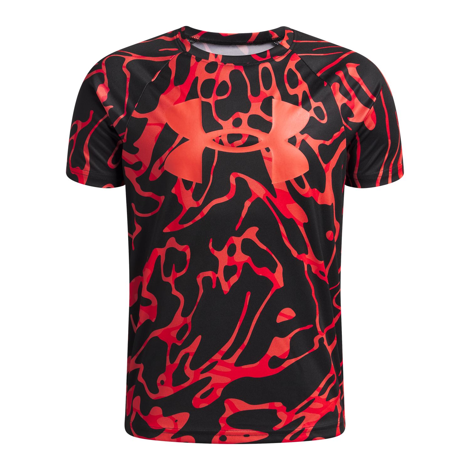 Футболка Under Armour Printed Tech Tee для мальчиков, цвет: Чёрный / Красный