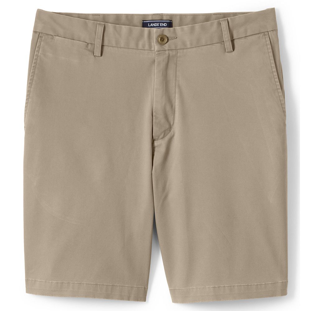 Lands’ End Men’s Flat Front Flex Shorts — Khaki, 32 2