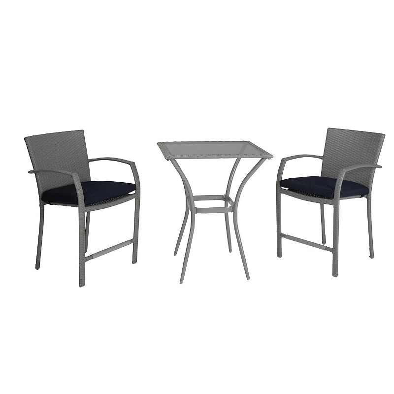 Cosco Outdoor Living High Top Bistro Wicker Patio Table & Chair 3-piece Set