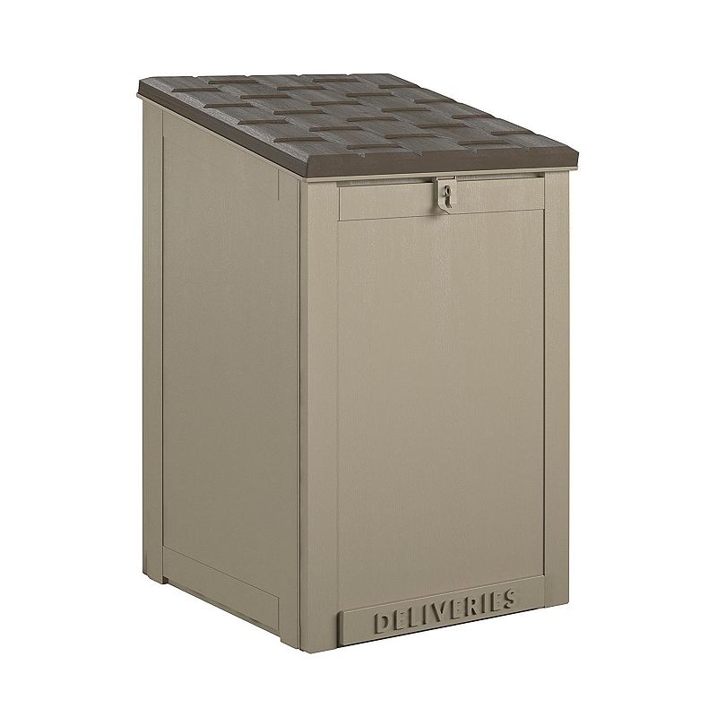 Cosco Outdoor Lockable Deliveries Outdoor Storage Box Decor, Beig/Green