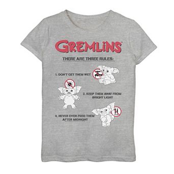 Girls 7-16 Gremlins There Are Three Rules Graphic Tee