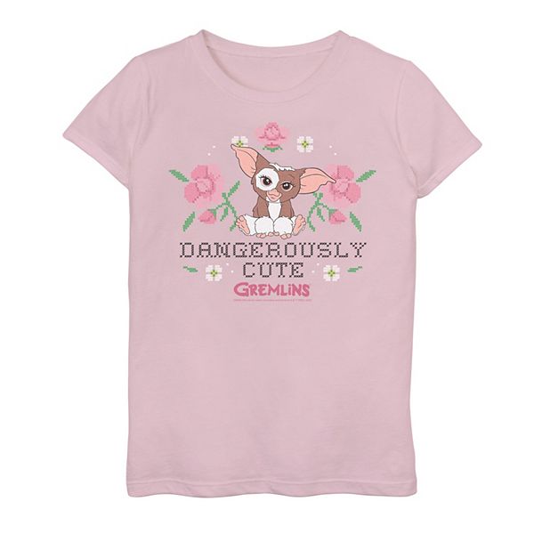 Girls 7-16 Gremlins Gizmo Dangerously Cute Faux Stitched Graphic Tee