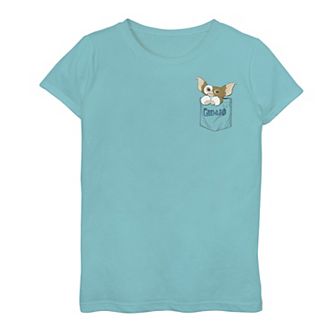 Girls 7-16 Gremlins Gizmo Faux Pocket Graphic Tee