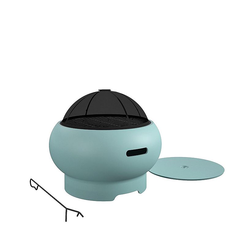 Novogratz Asher 27in Wood Burning Fire Pit with Grill