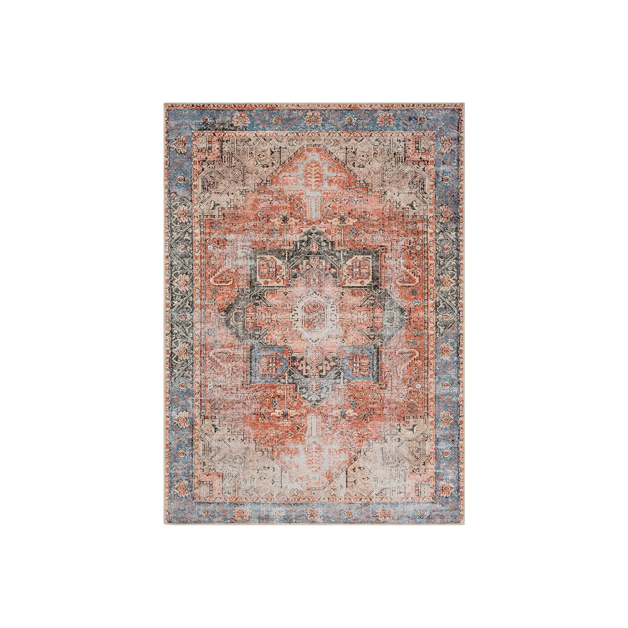 Decor 140 Almira Distressed Medallion Rug, Terracotta