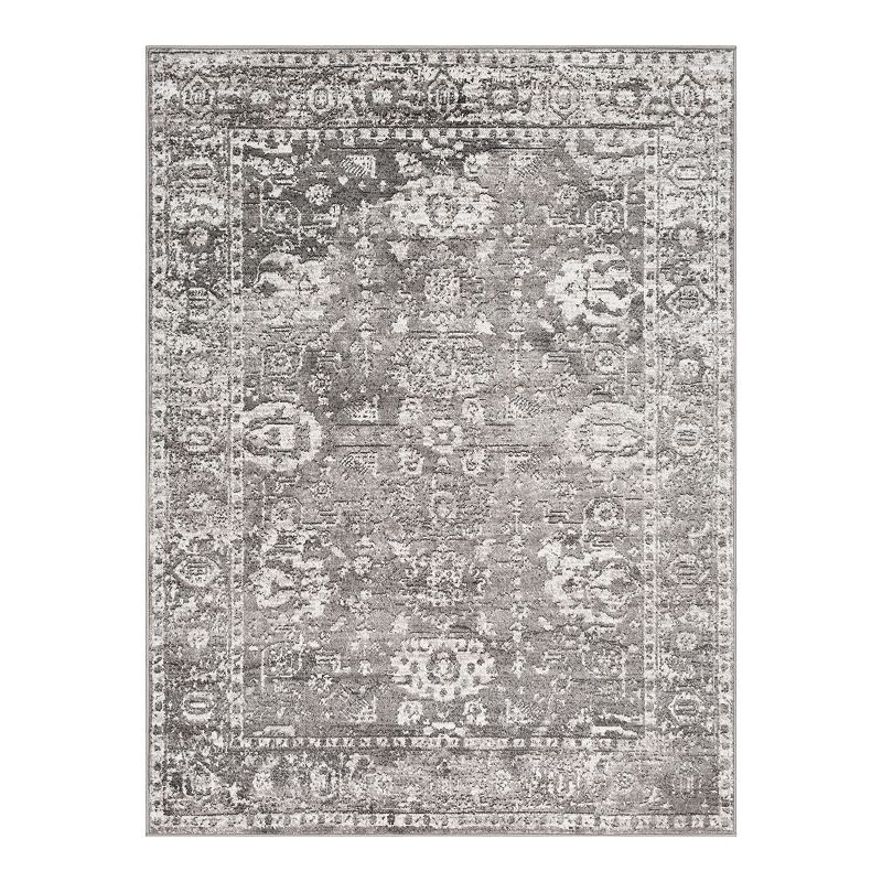 Decor 140 Marseille Updated Traditional Rug, Grey, 5Ft Rnd