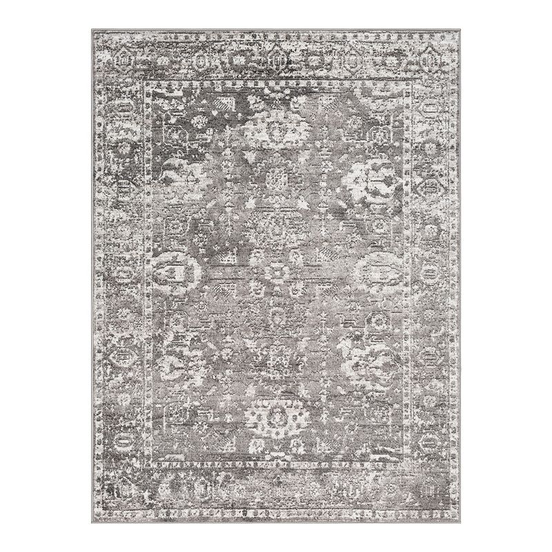 Decor 140 Marseille Updated Traditional Rug, Grey, 5Ft Rnd