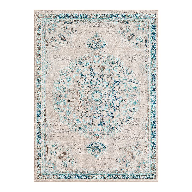 Decor 140 Vallauris Updated Traditional Rug, Grey, 5Ft Rnd