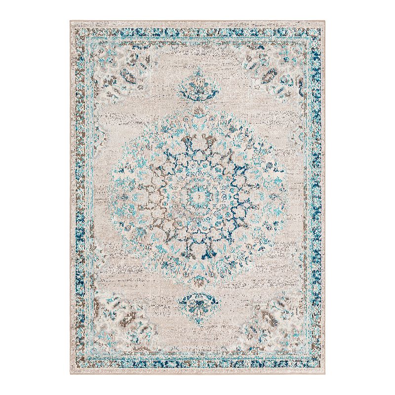 Decor 140 Vallauris Updated Traditional Rug, Grey, 5Ft Rnd