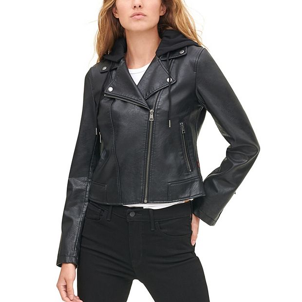 Levi's faux leather jacket womens best sale