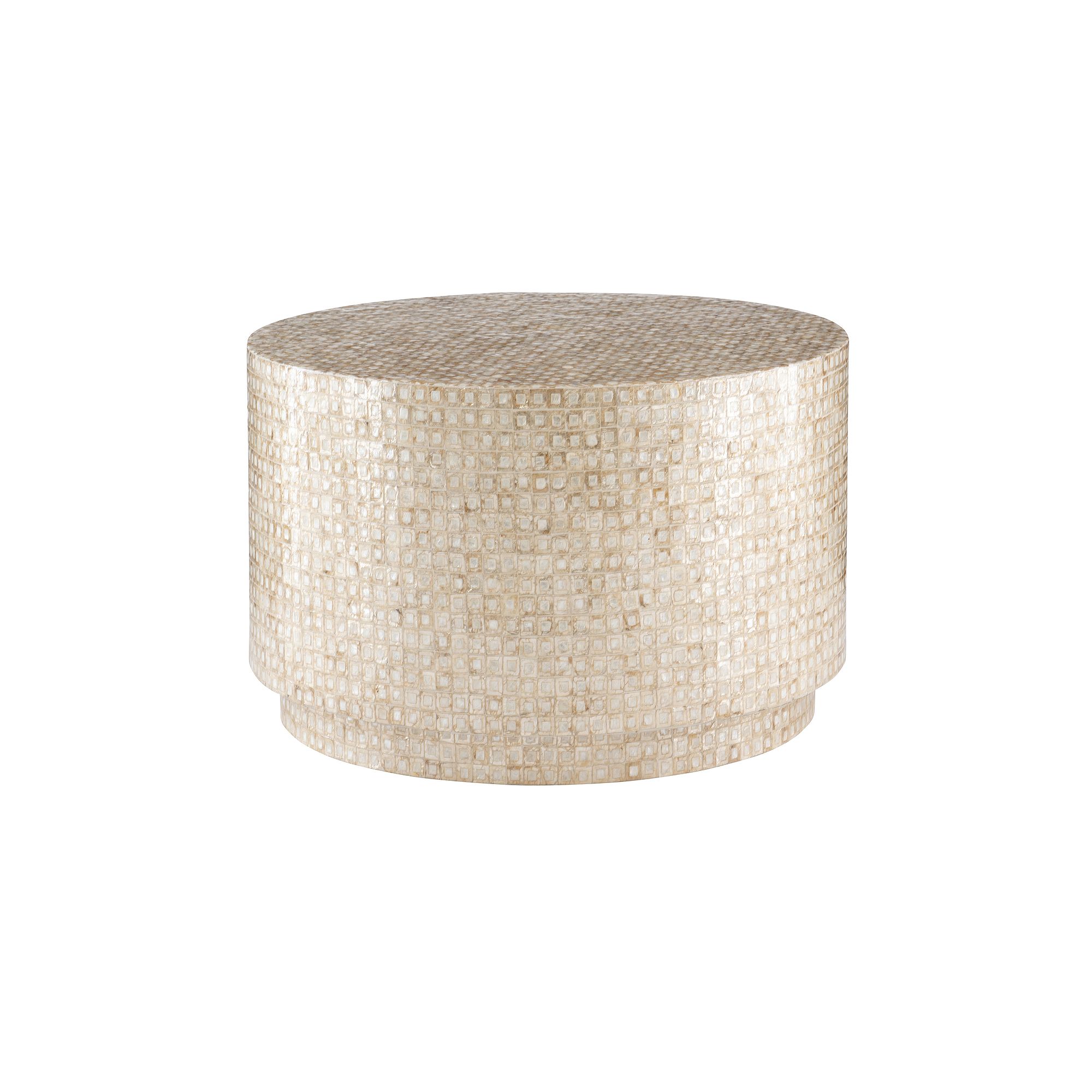 Linon Perrin Capiz Mosaic Coffee Table, Beige