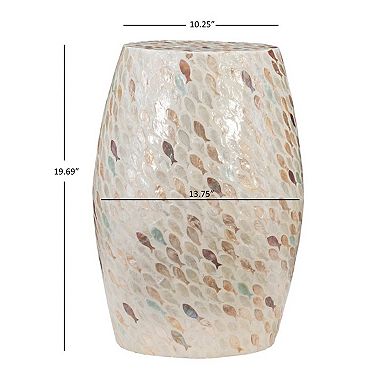 Linon Prianna Enamel Drum End Table