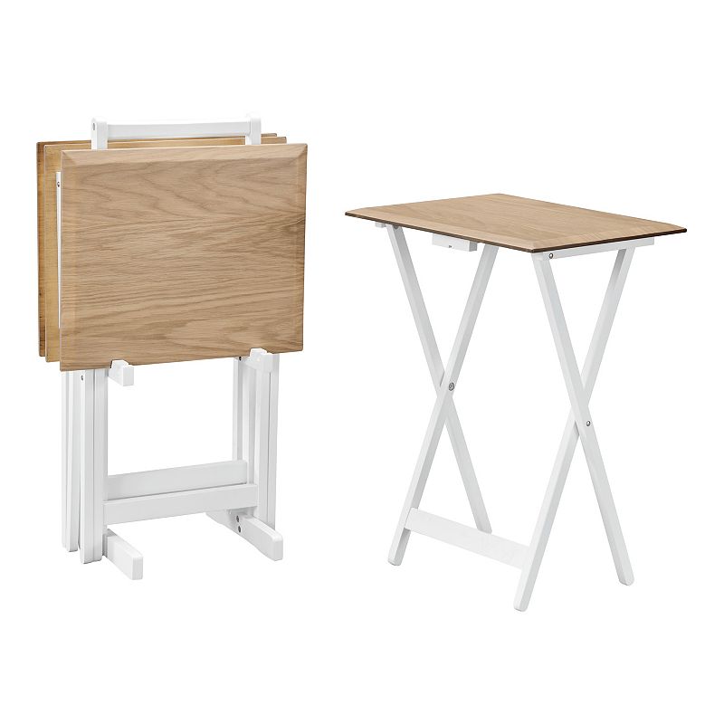 Linon Marlowe Tray Table 5-piece Set, White