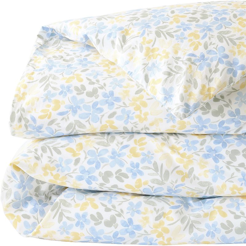 Lands End 300 Thread Count Supima Cotton Percale Printed Duvet Cover or Sh