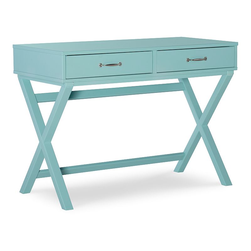 Linon Penney 2-Drawer Desk, Blue
