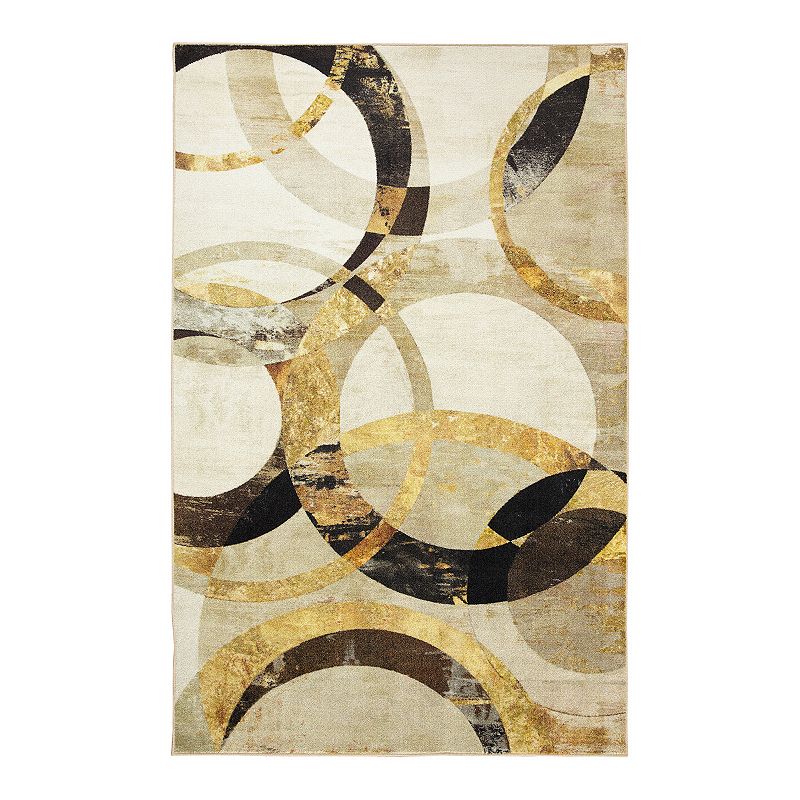 Mohawk Home Prismatic EverStrand Mirrored Rings Rug, Grey, 5X7 Ft