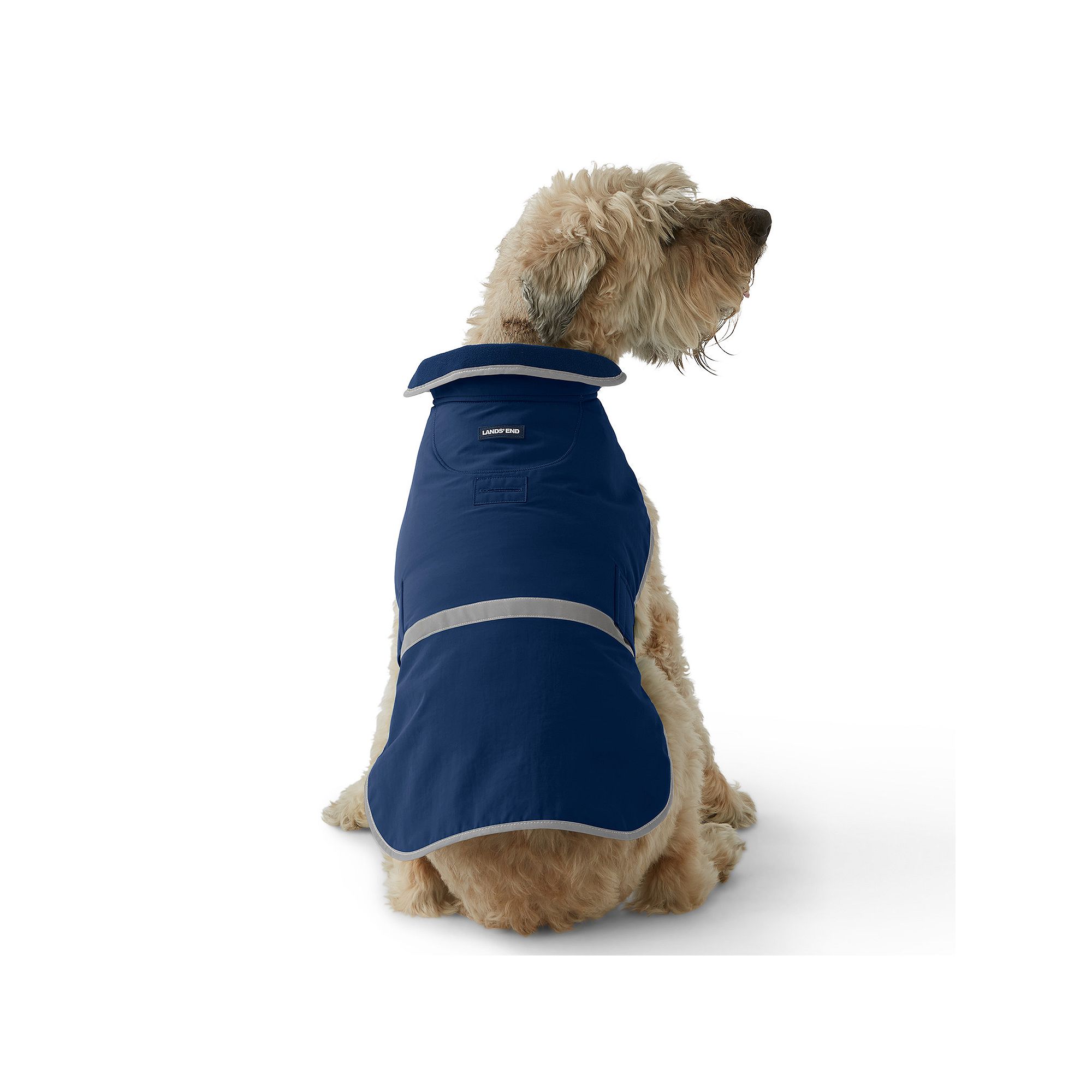 Lands End Dog Squall Waterproof Jacket, Size: Small, Deep  Blue