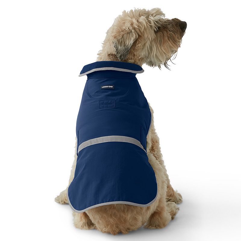 Lands End Dog Squall Waterproof Jacket, Size: Large, Blue