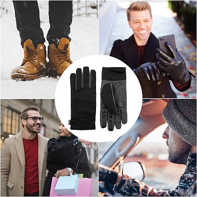 Men's isotoner Lined Water Repellent Stretch Tech Fleece Gloves