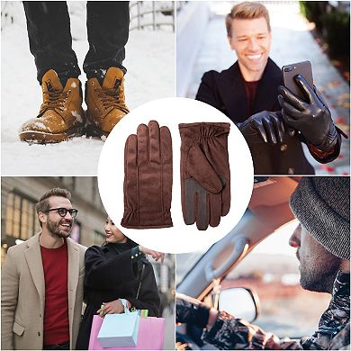 Men's isotoner Recycled Microsuede Gloves with Back Draws