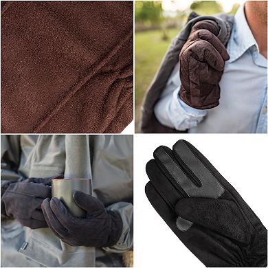 Men's isotoner Recycled Microsuede Gloves with Back Draws