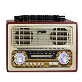 Supersonic Vintage Retro Multifunction Bluetooth Speaker with Rechargeable Battery