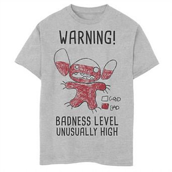 Disney's Lilo & Stitch Boys 8-20 626 Stitch Day Warning Badness Level Tee