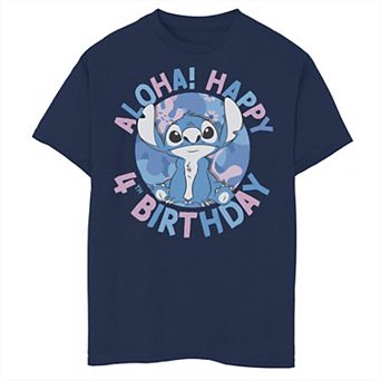 Disney's Lilo & Stitch Boys 8-20 Happy 4th Birthday Graphic Tee
