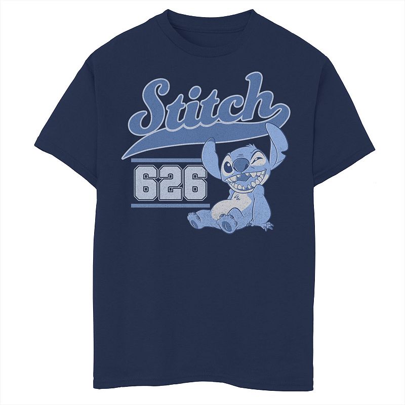 Disney's Lilo & Stitch Boys 8-20 6/26 Stitch Day Collegiate Graphic Tee, Boy's, Size: Small, Blue