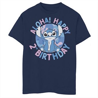 Disney's Lilo & Stitch Boys 8-20 Aloha Happy 2nd Birthday Tee