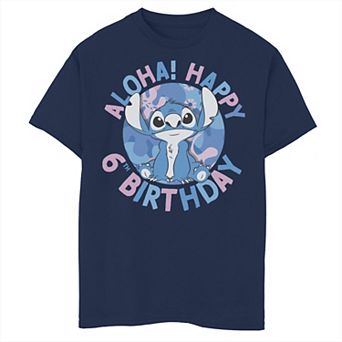 Disney's Lilo & Stitch Boys 8-20 Aloha Happy 6th Birthday Tee