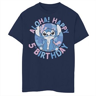 Disney's Lilo & Stitch Boys 8-20 Happy 5th Birthday Graphic Tee