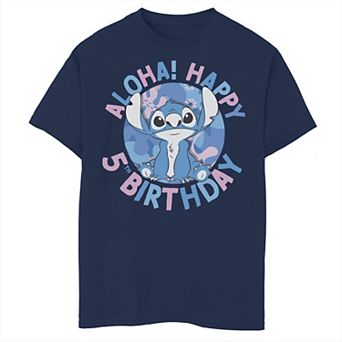 Disney's Lilo & Stitch Boys 8-20 Happy 5th Birthday Graphic Tee