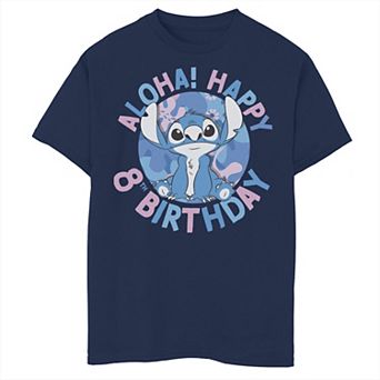 Disney's Lilo & Stitch Boys 8-20 Aloha Happy 8th Birthday Tee