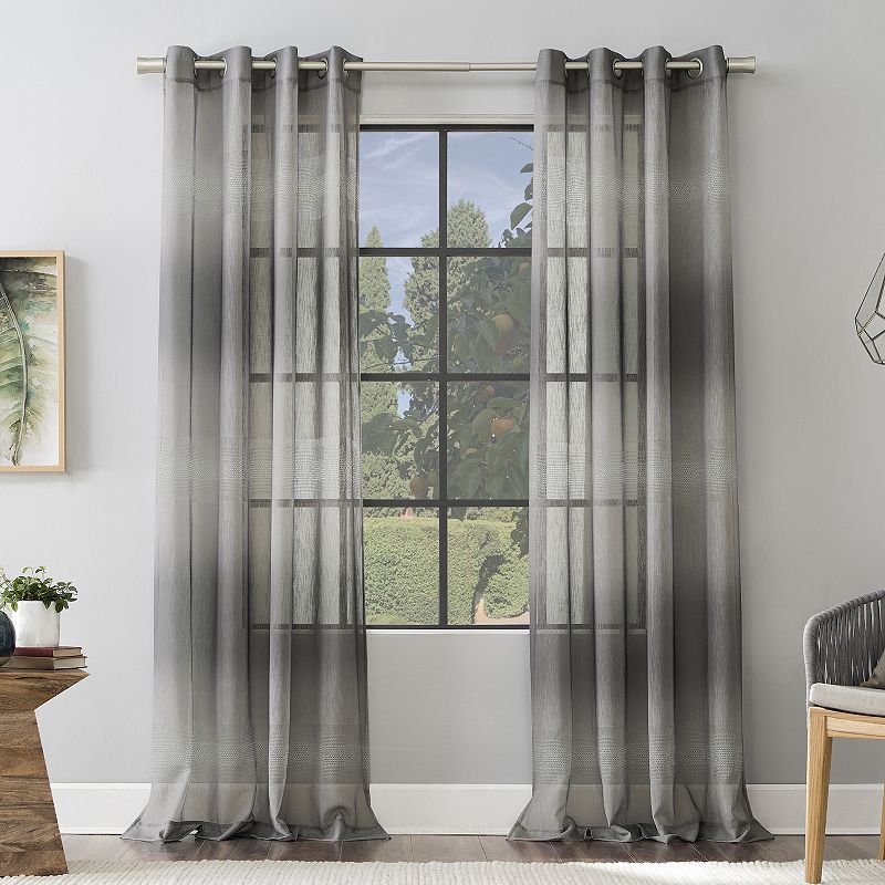 Scott Living Atlantic Ombre Open Weave Sheer Grommet 1-panel Window Curtain