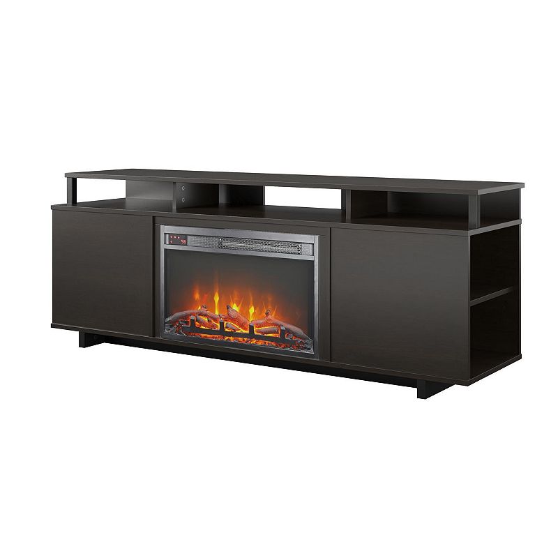 Ameriwood Home Mason Fireplace TV Stand, Brown